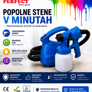 Električna pištola za barvanje Perfect Paint Spray – enakomeren nanos brez kapljanja