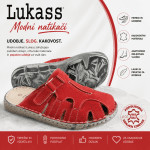 Rdeči ženski natikači Lukass iz pravega usnja z udobnim anatomskim vložkom