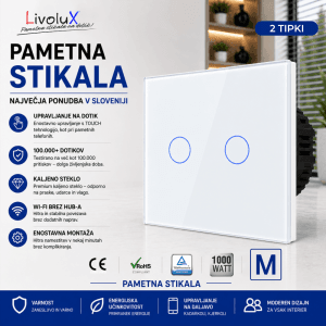 Livolux 2-tipno kapacitivno menjalno stikalo na dotik