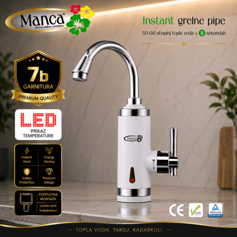 Grelna pipa Manca 7B – LED model Grelna pipa Manca 7B z digitalnim LED prikazovalnikom temperature