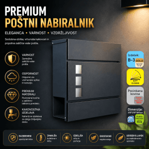 Poštni nabiralnik MAILBOX B3 – ANTRACIT Poštni nabiralnik Mailbox B3 – Antracit, 15-letna garancija