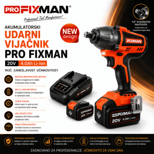 Udarni vijačnik Pro Fixman 21V Udarni vijačnik Pro Fixman 21V z baterijo in kovčkom