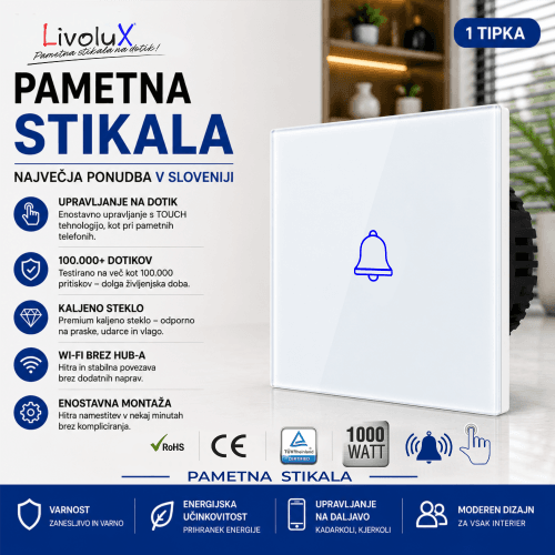 Livolux hišni zvonec na dotik z LED osvetlitvijo