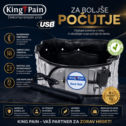 King Pain dekompresijski pas za hrbet USB King Pain dekompresijski pas za hrbet z USB napajanjem za lajšanje bolečin v križu in hrbtenici
