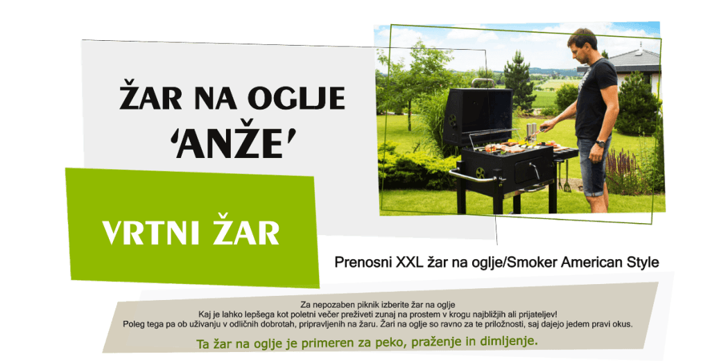 Zar na oglje ANŽE – vrtni žar za popolno peko na prostem