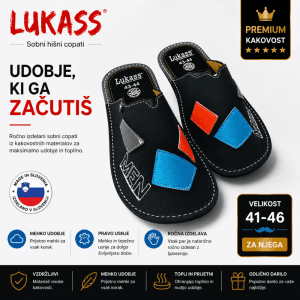 Moški sobni copati Lukass 41-46 – premium usnjeni natikači Moški sobni copati Lukass – ročno izdelani usnjeni natikači, velikost 41-46, udobni in kakovostni