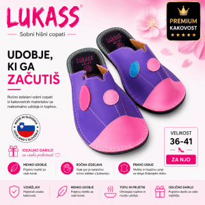 Usnjeni sobni copati LUKASS neža