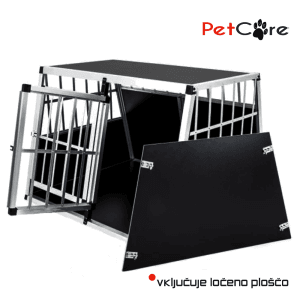 XXL aluminijasta kletka za psa PETCARE B2 z vključeno pregradno steno