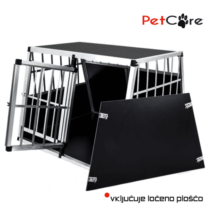 XXL aluminijasta kletka za psa PETCARE B2 z vključeno pregradno steno