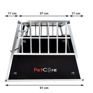 XXL aluminijasta kletka za psa PETCARE B2 z vključeno pregradno steno