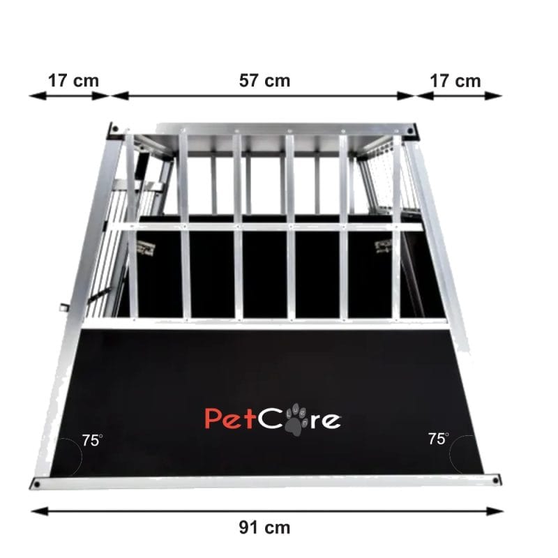 XXL aluminijasta kletka za psa PETCARE B2 z vključeno pregradno steno