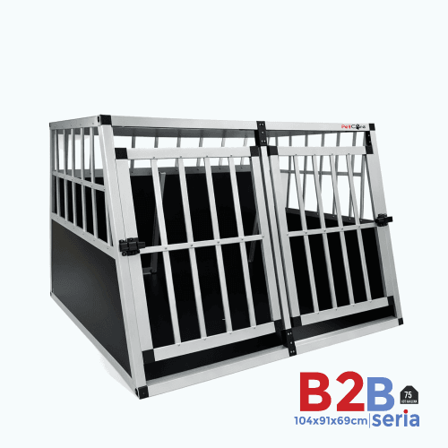 XXL aluminijasta kletka za psa PETCARE B2 z vključeno pregradno steno