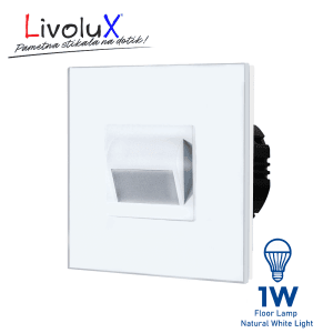 Vgradna LED talna svetilka Livolux z belim sprednjim delom brez stekla