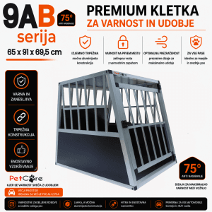 Premium kletka za pse 9A – varna transportna kletka premium kletka za pse 9A – varna kovinska kletka za transport in zaščito psa v vozilu