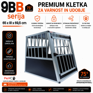 premium kletka za pse 9b – varna kovinska kletka za transport in zaščito psa v vozilu