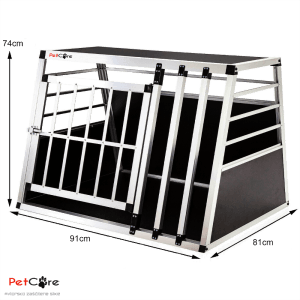 Aluminijasta kletka za pse C mere – transportna kletka za avto