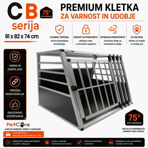 Pet Care aluminijasta transportna kletka za psa Aluminijasta transportna kletka za pse Pet Care – robusten in varen model