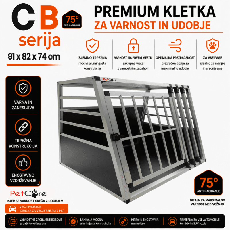 Pet Care aluminijasta transportna kletka za psa Aluminijasta transportna kletka za pse Pet Care – robusten in varen model