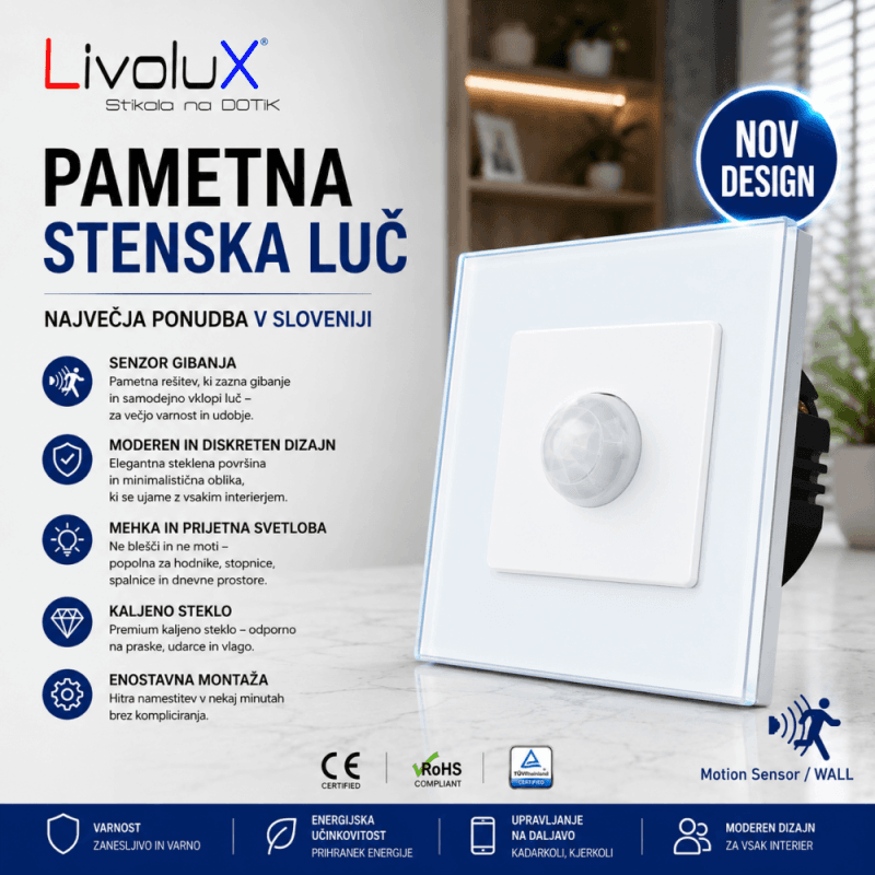 Touch SMART Wi-Fi IR senzor gibanja Livolux Touch SMART Wi-Fi IR senzor gibanja Livolux
