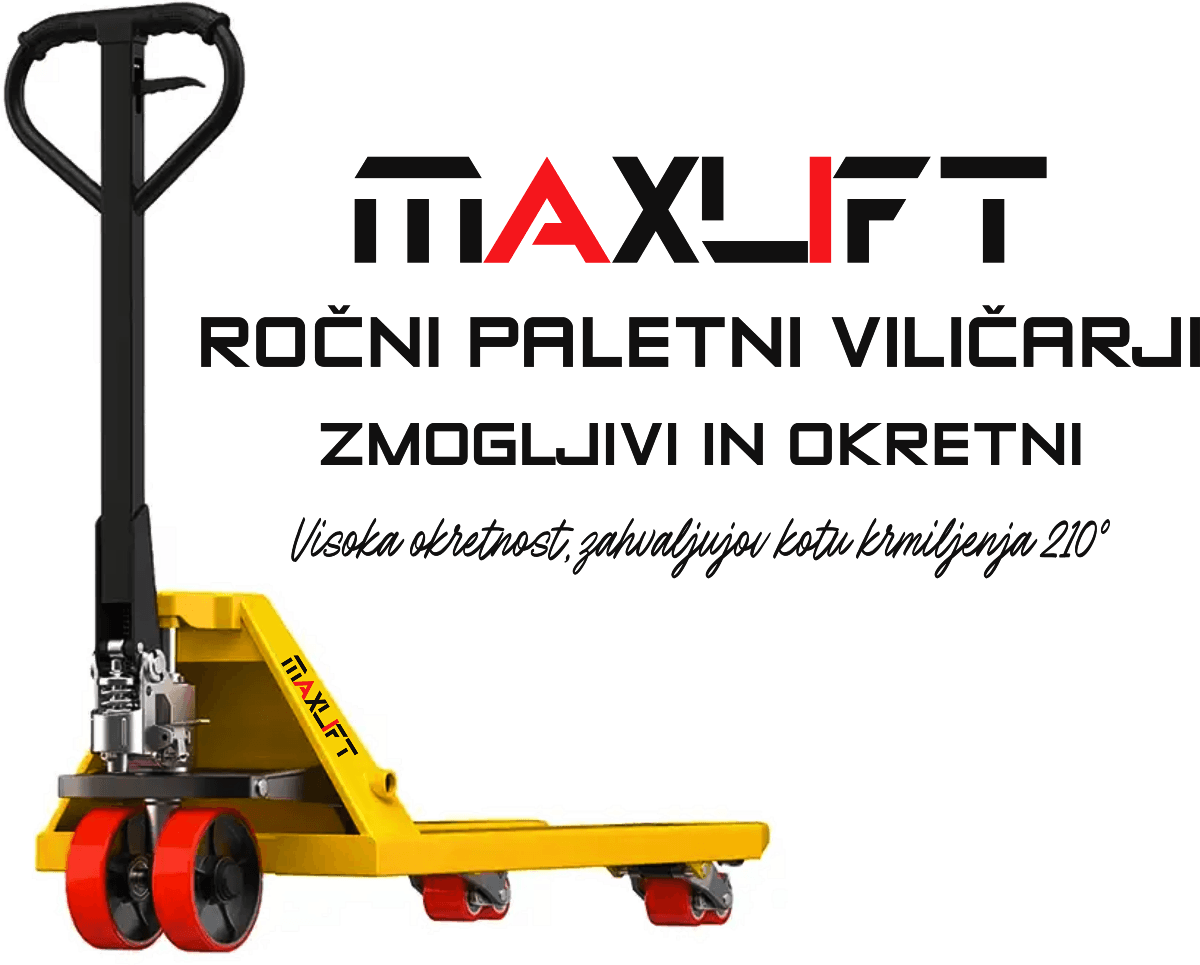 Ročni paletni viličar 3000 kg MAXLIFT z gumijastimi kolesi