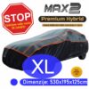 Velikost XL: 530x195x125mm