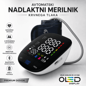 Natančen digitalni merilnik krvnega tlaka z OLED zaslonom za merjenje doma