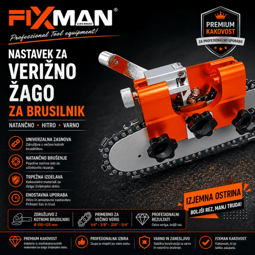 Nastavek za brušenje verige – FIXMAN Nastavek za brušenje verige motorne žage FIXMAN