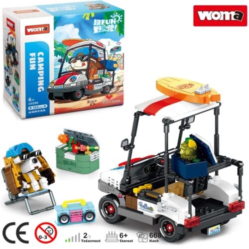 Blok set KOCKE - 668 kos KAMPIRANJE Kuža