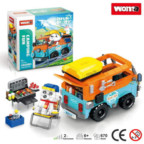 Blok set KOCKE - 670 kos KAMPIRANJE Beli Medvedek