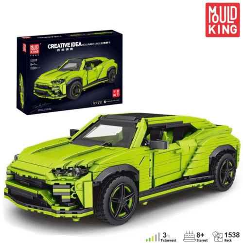 Mould King 10019 športni avto – zeleni model iz kock