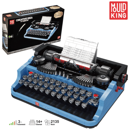Mould King 10032 retro pisalni stroj – mehanski model iz kock