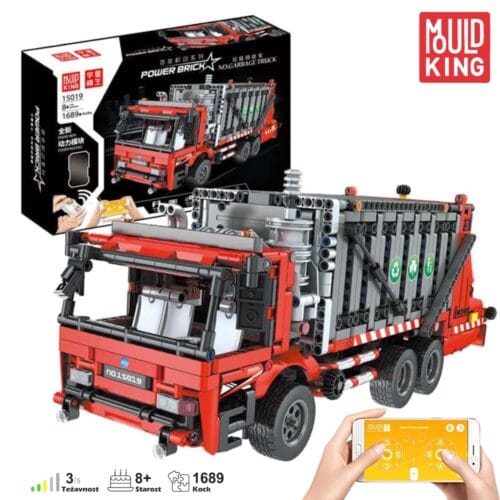 Mould King 15019 tovornjak za odvoz smeti – tehnični model iz kock