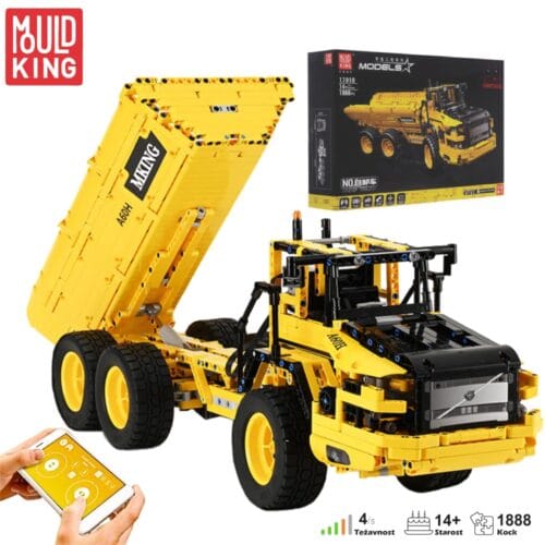 Mould King 17010 Volvo razkladač – industrijski nakladalec iz kock