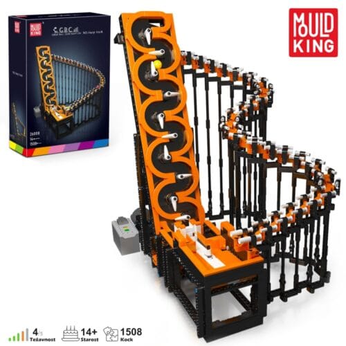 Mould King 26008 igra z žogicami – mehanski rolball set iz kock