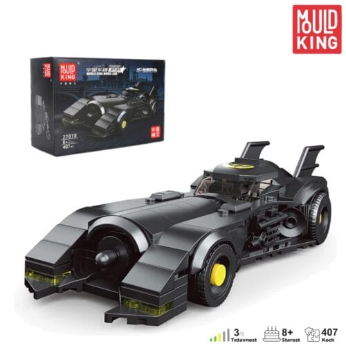 Mould King 27018 Batmobil – črni superjunaški avto iz kock