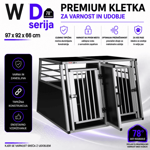 W ALU KLETKA PRO – aluminijasta pasja kletka ALU KLETKA PRO aluminijasta transportna kletka za psa MODEL W