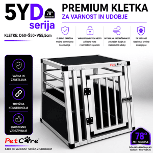 Alu kletka za prevoz psa Y5 – aluminijasta transportna kletka za avto