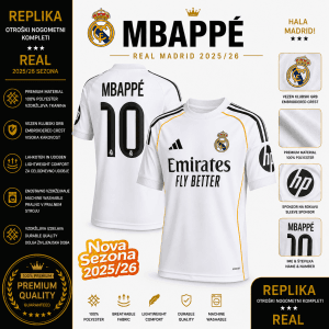 Real Madrid dres Mbappé 10 Real Madrid dres Mbappé 10 – uradna licencirana replika 2025/2026