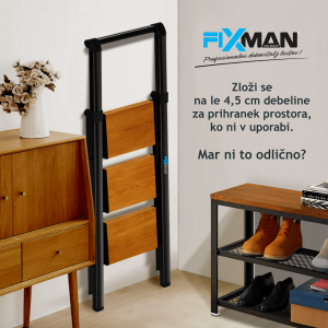 domača lestev 6 (1) 3-stopenjske aluminijaste zložljive lestve