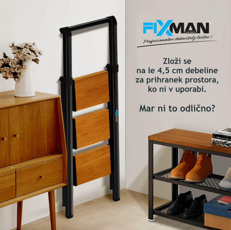 domača lestev 6 (1) 3-stopenjske aluminijaste zložljive lestve