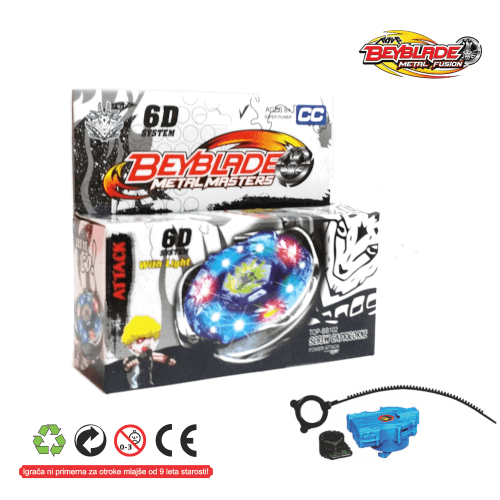 Beyblade 6D z lučko – Screw Capricorne svetleča vrtavka za dinamične bitke