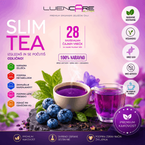 Slim Tea z okusom borovnice – naravni zeliščni čaj za hujšanje LuenCare