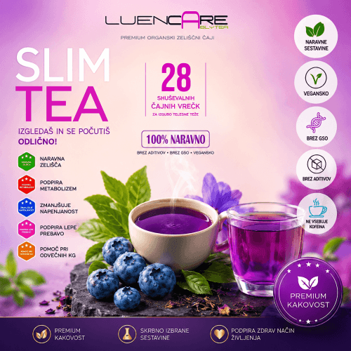 Slim Tea Borovnica – naravni čaj za hujšanje Slim Tea z okusom borovnice – naravni zeliščni čaj za hujšanje LuenCare