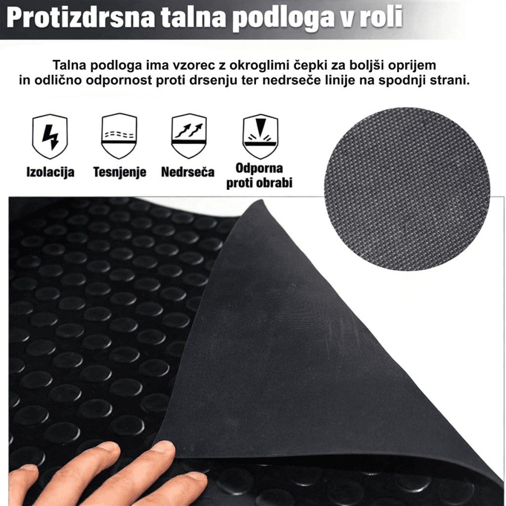 Gumijasta nedrseča podloga za pasjo kletko z okroglimi čepki