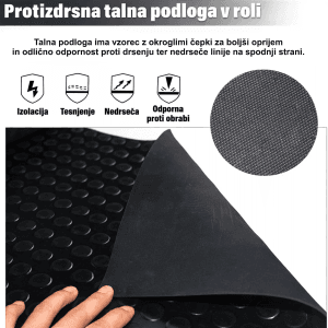 Gumijasta nedrseča podloga za pasjo kletko z okroglimi čepki