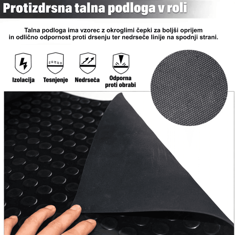 Gumijasta nedrseča podloga za pasjo kletko z okroglimi čepki