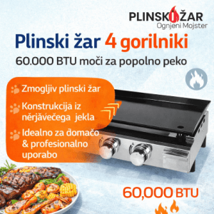 Plinski žar 4 gorilniki 60.000 BTU iz nerjavečega jekla