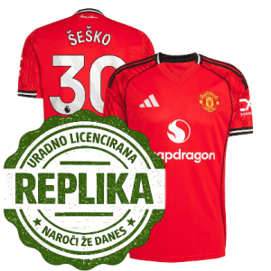 Dres Benjamin Šeško Manchester United 30 replika nogometni dres rdeč