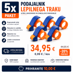 Ergonomski podajalnik lepilnega traku za pakiranje