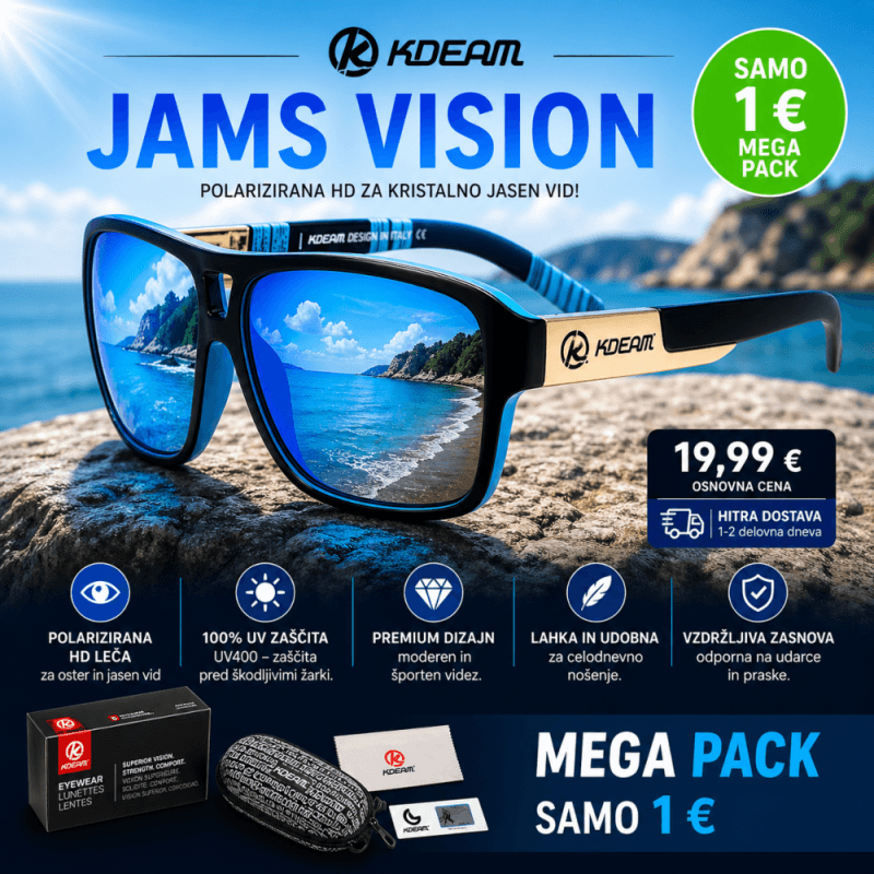 JAMS Vision sončna očala modra polarizirana UV400 – športna očala z zaščito pred soncem